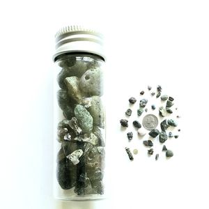 Leland & Lake Michigan sea slag glass bottle